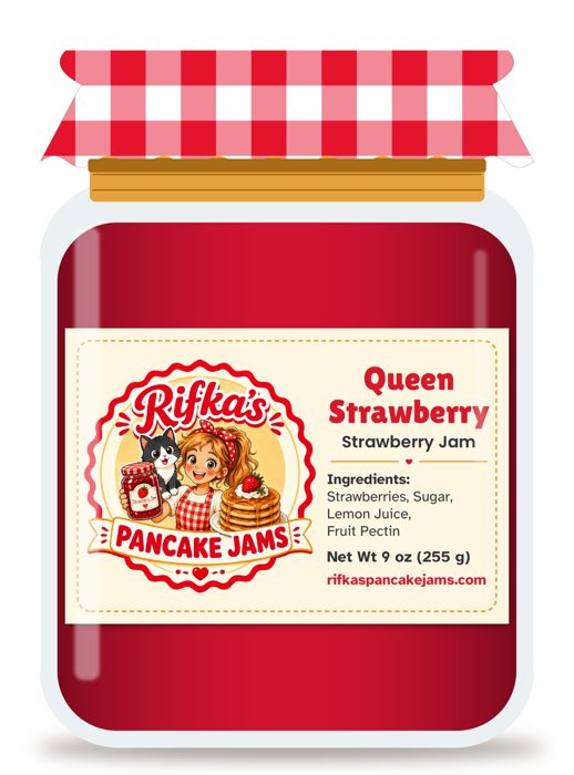 Queen Strawberry jam jar